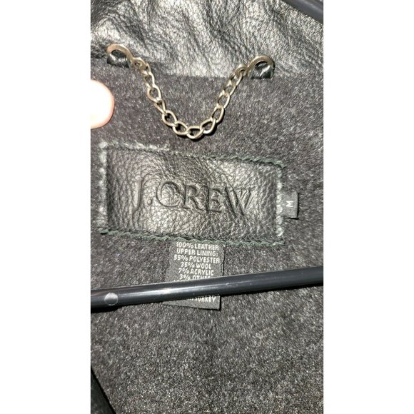 J Crew Black Leather Jacket Size Medium - Picture 2 of 9
